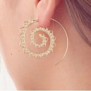 Fashionista21 Jewelry - New with Box Boutique Gold tone Spiral Earrings Fashionista21 Jewelry - New with Box Boutique Gold tone Spiral Earrings